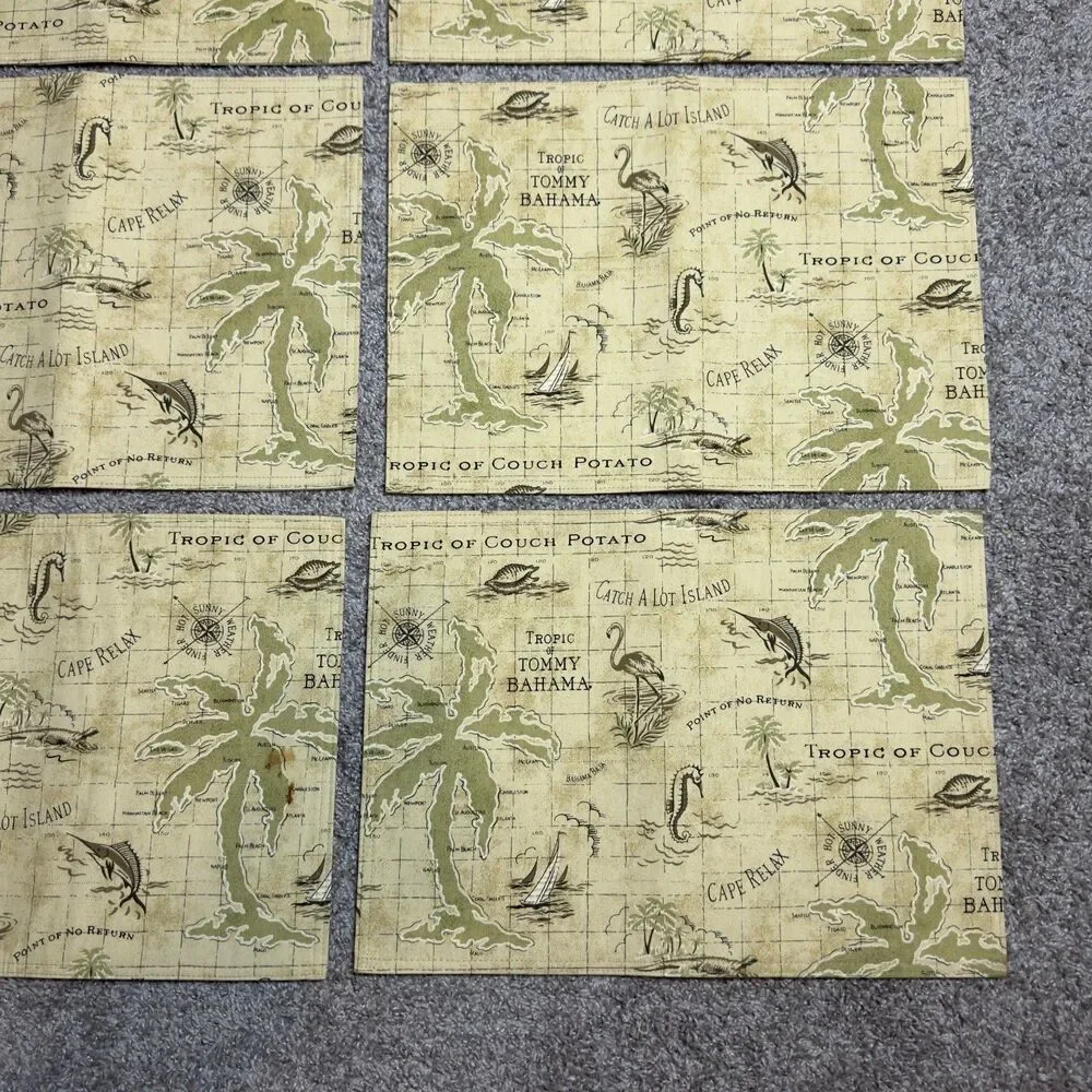 Tommy Bahama Placemats LOT of 7 Tropic Of Couch Potato 13x18